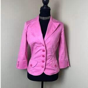 Vintage Y2K Hot Pink Blazer 💖 Barbiecore Legally Blonde It Girl Bisou Bisou